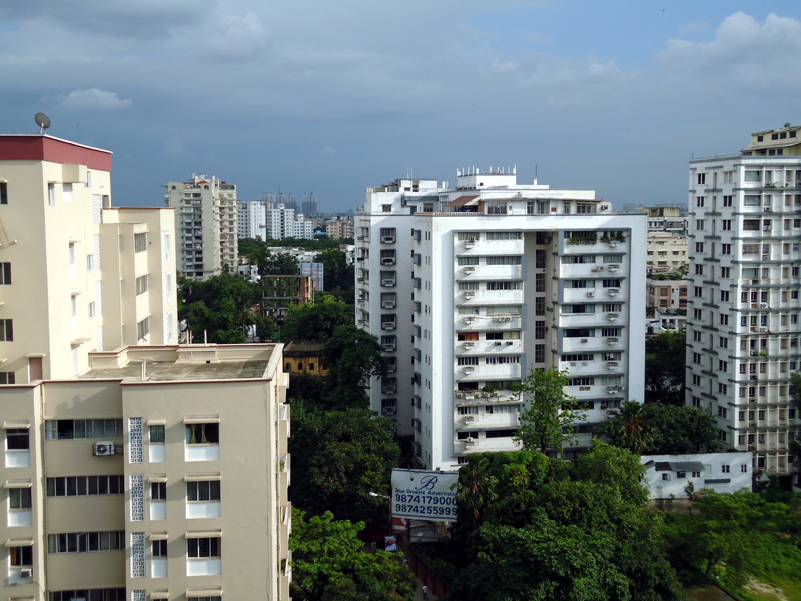 Residential buildings along Ballygunge Circular Road in Kolkata